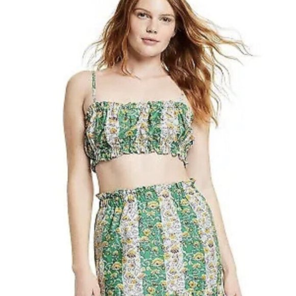 NWT RHODE x Target 2-Piece Set Outfit Whimsical Floral Crop Top and Midi Skirt - Picture 2 of 9